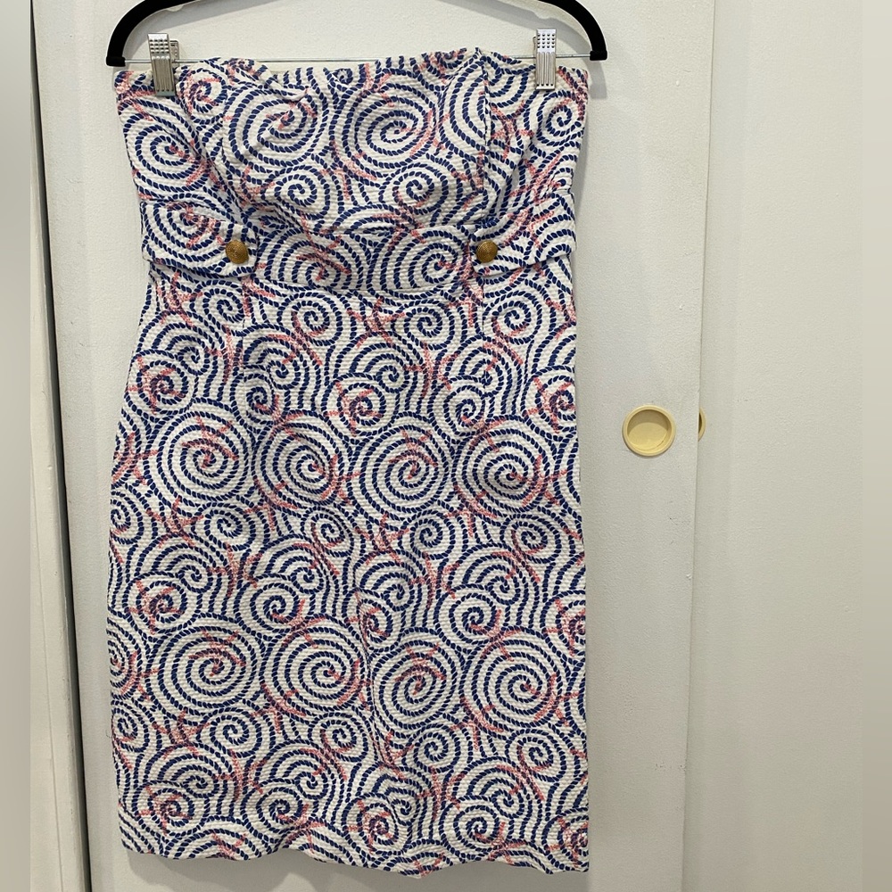Seersucker Vineyard Vines strapless dress